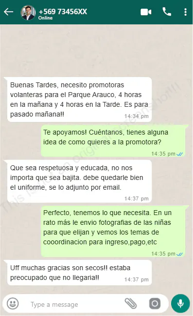 Chat coordinación promotoras